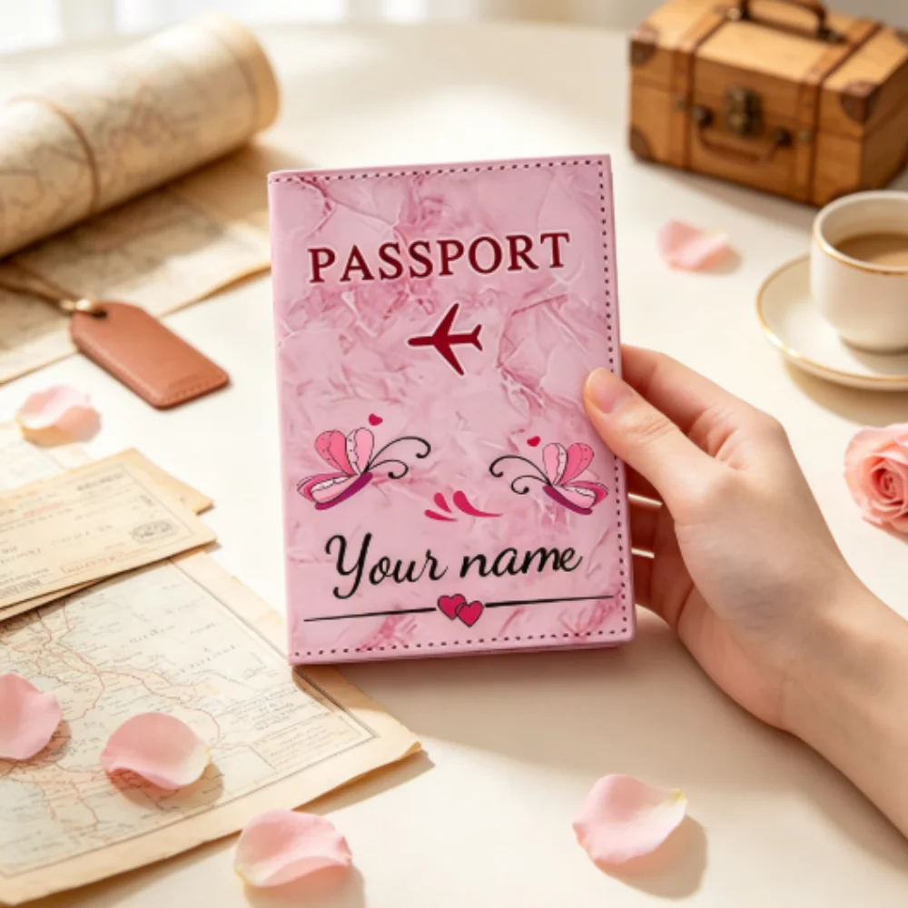 Travel Accessories Designer - Kişiselleştirilebilir İsimli Moda Kelebek Pasaportluk, Kolay