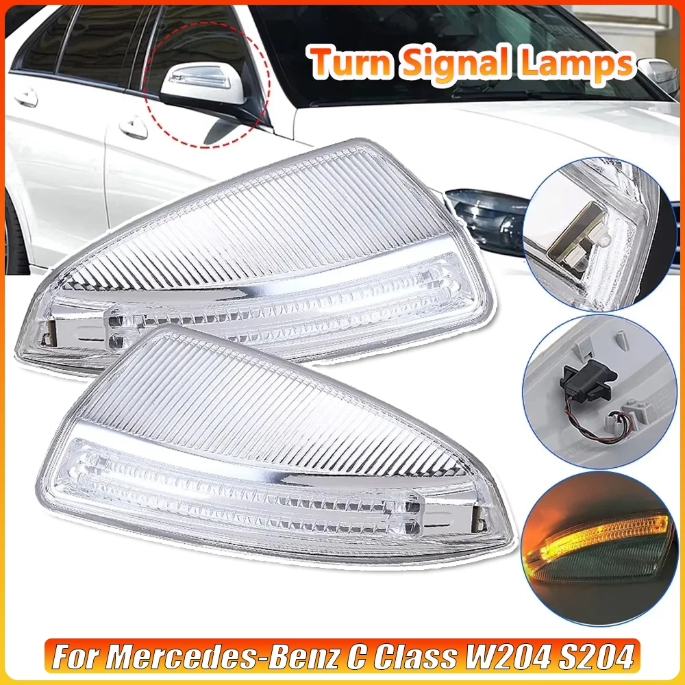 For Mercedes-Benz C Class W204 S204 LED Car Rearview Mirror Turn Signal Light for Viano VITO W639 W164 ML300 ML320 ML500