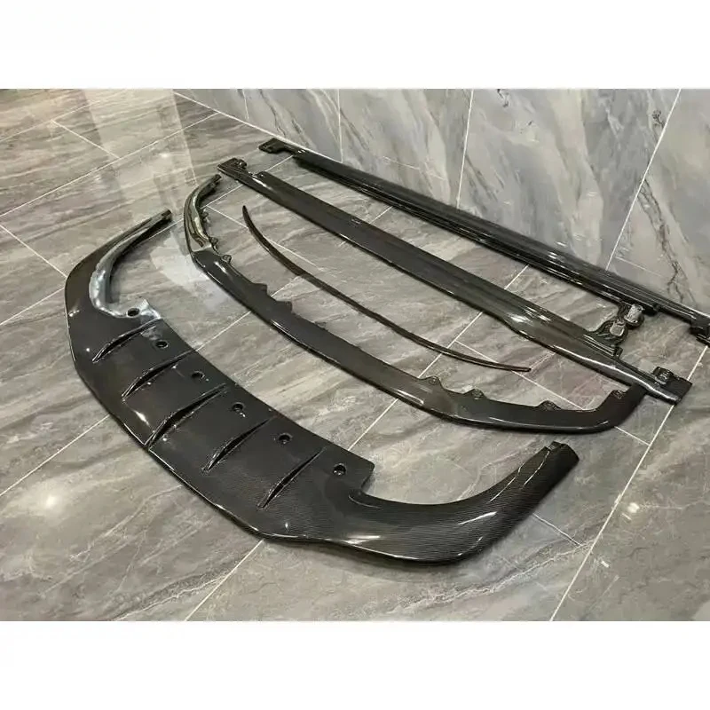 

High Quality W12 Style Carbon Fiber Front Lip Rear Diffuser Side Skirts Rear Spoiler Body Kit Fits GT 2020