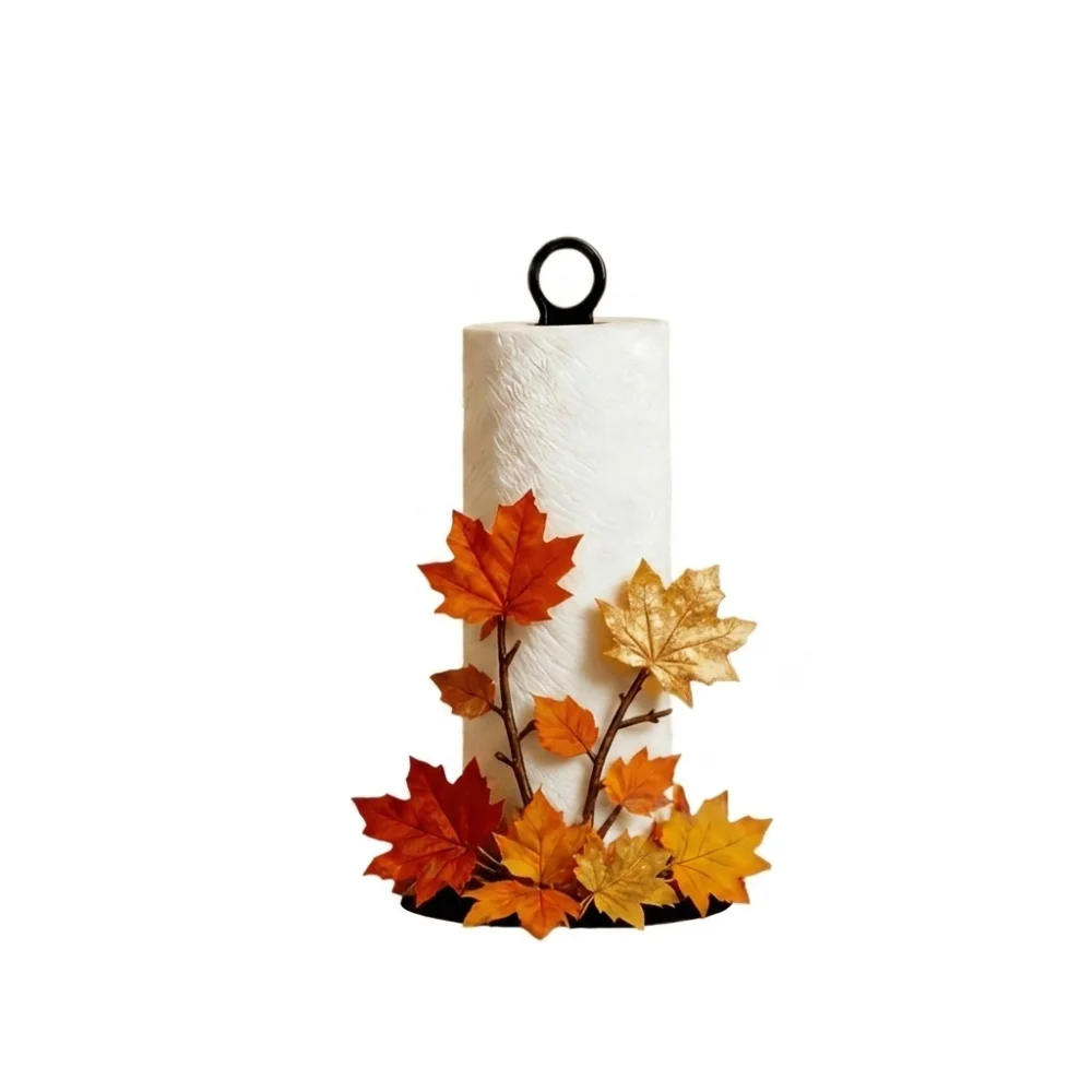 2D Flat Floral Paper Towel Holder Animal Flower Pattern Cook Character Kitchen Napkin Stand Autumn Leaf Cartoon Paper Rack