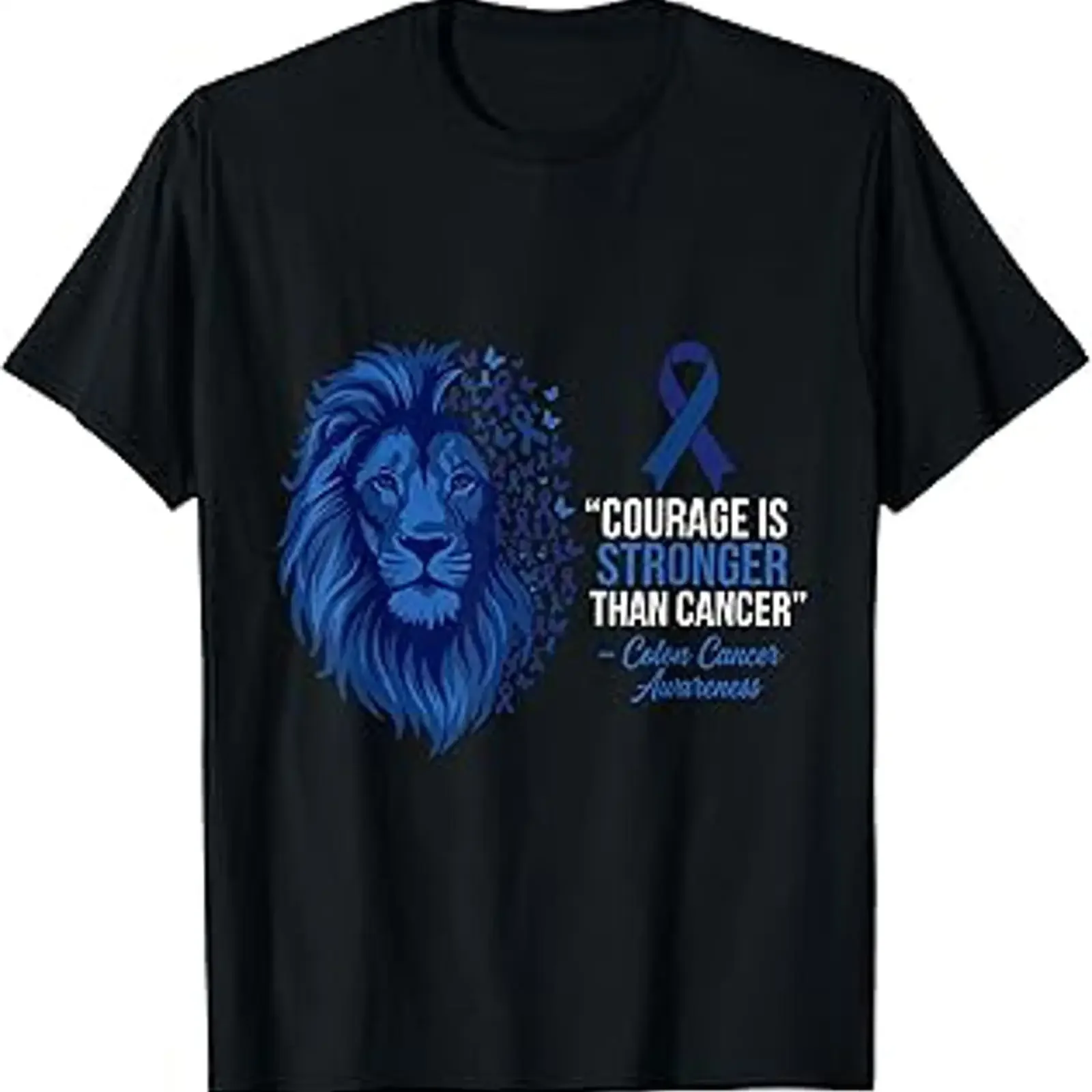 Courage is Stronger Than Cancer Colon Awareness T Shirt vintage Washed graphic Casual Stretched Stylish Unisex Slightly