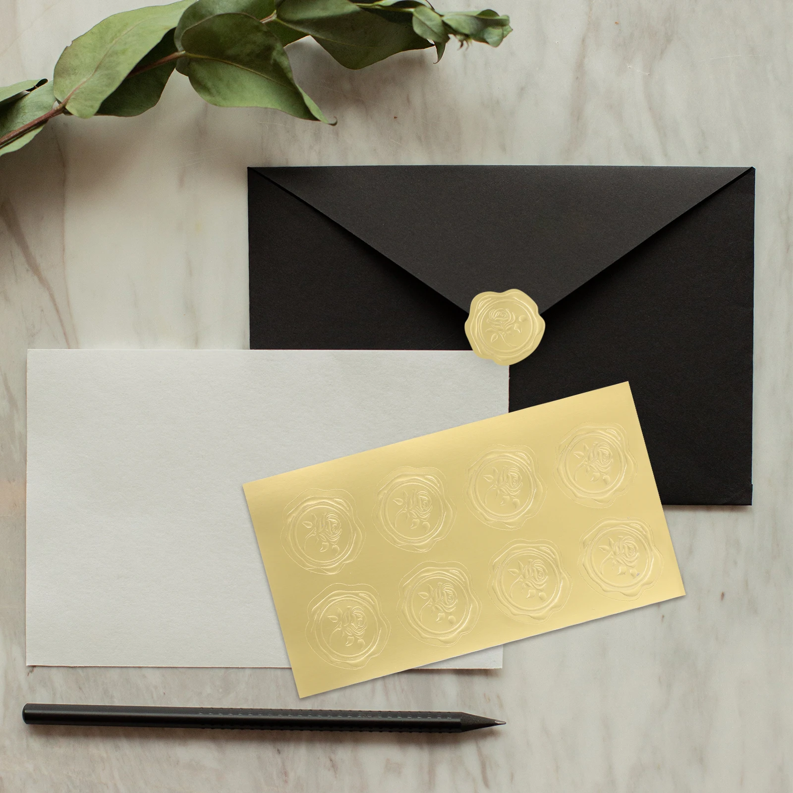 

20 Sheets Multi-Function Relief Stickers Waterproof Adhesive Labels for Envelope Closure DIY Boutique Wedding