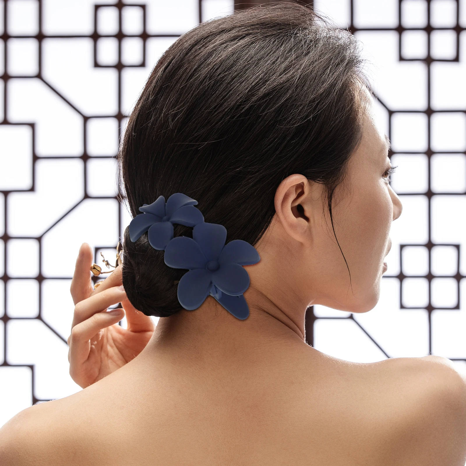 

Flower Clip Hair Cute Claw Clips for Thick Shark Decorative Aesthetic Acrylic Colorful Flat Women Girl Curly