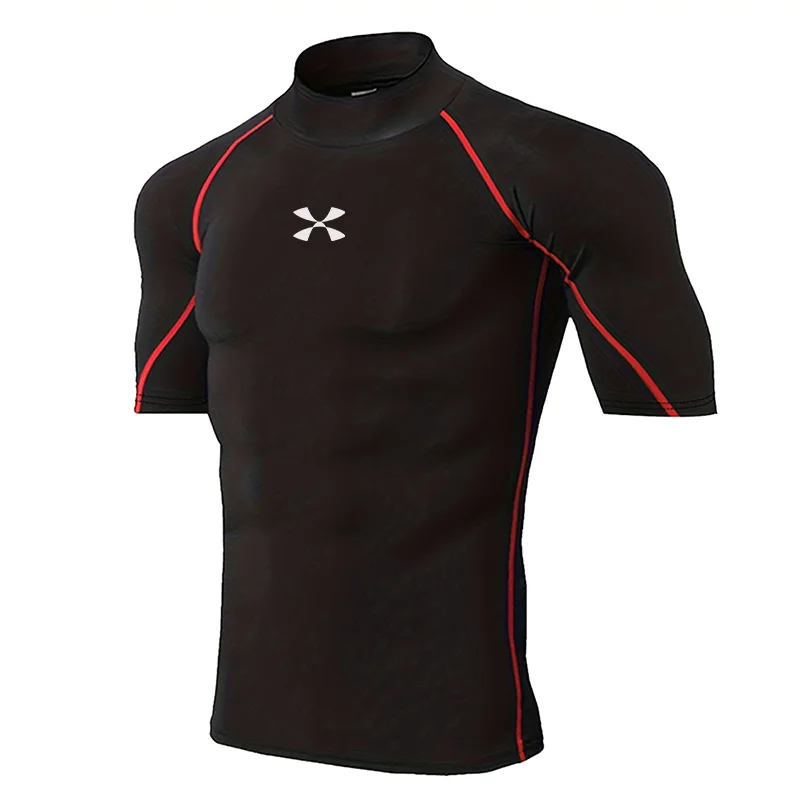 Men Running Compression T-shirt Short Sleeve Sport Tees Gym Fitness Sportshirts Male Jogging Tracksuit Homme Athletic Shirt Tops view 4