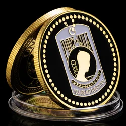 Not Forgotten POW MIA Souvenir United States Flag Veteran Military Coin Challenge Gold Plated Commemorative Coin