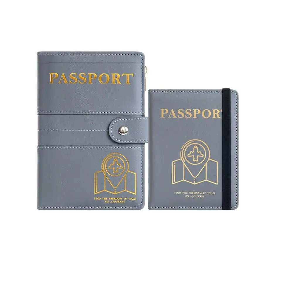 Card Slot Blocking Passport Holder RFID Passport Shield PU Leather Passport Travel Wallet Portable Waterproof