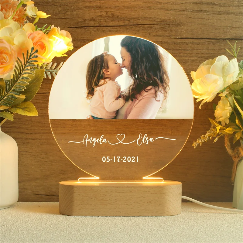 Personalized Photo Night Light,Custom Photo Collage LED Light,Photo Lamp, Photo Collage Gift,Mother's Day Gift