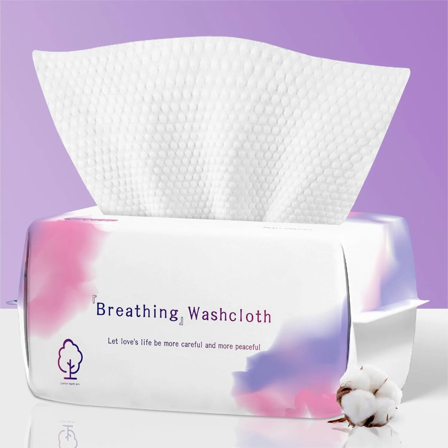 Disposable Face Towels 100 Count, Soft Cotton Dry Wipes for Face Washing, Makeup Remover & Cleansing, Lint Free Facial Tissues