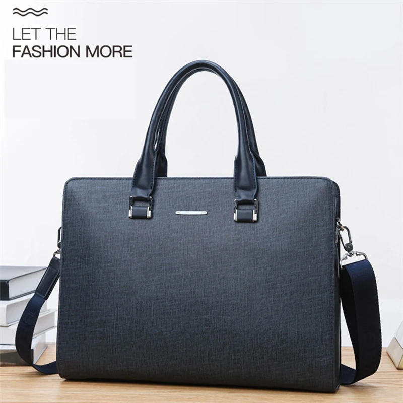 

Executive Briefcase For Men PVC Handbag Computer Office Shoulder Business Tote Commuting 14 Inch Laptop Casual Side Bag Husband