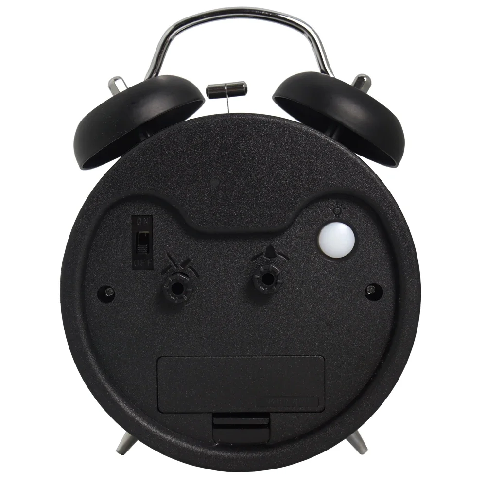 1PC Simple Bedside Table Bell Alarm Clock, Creative Bedroom Silent Small Table Clock, Metal Luminous Clock