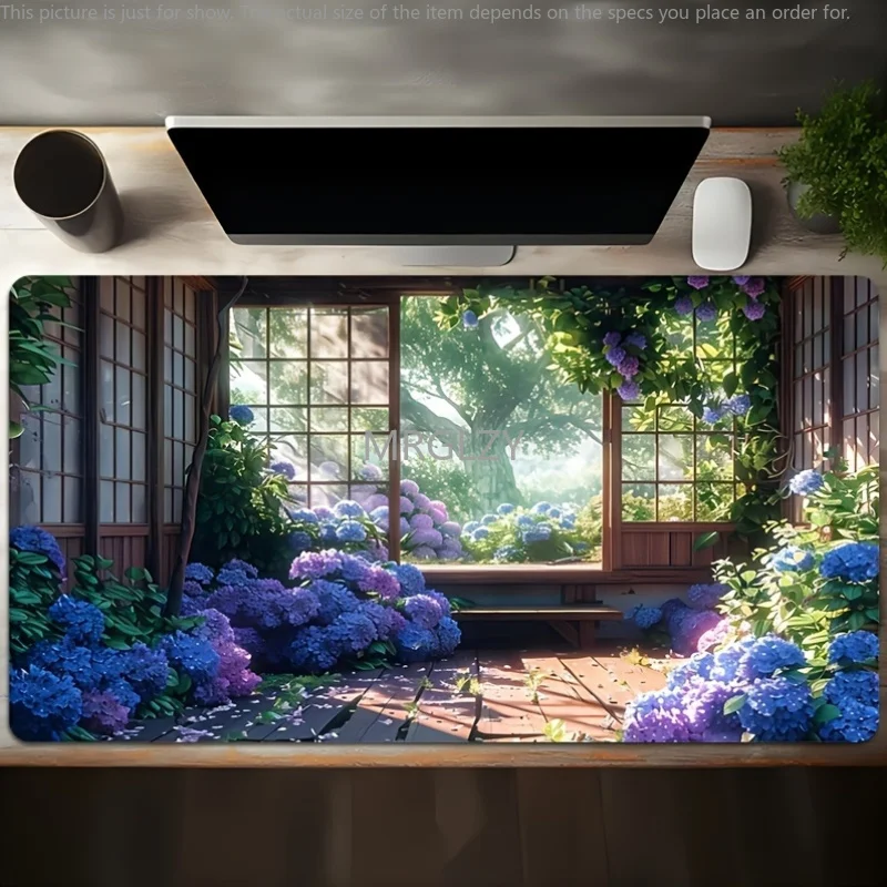 لوحة ماوس كوخ زهرية كبيرة الحجم قاعدة مطاطية مضادة للانزلاق ملحقات مكتب الكمبيوتر لوحة ماوس للمكتب والألعاب حصيرة لوحة المفاتيح ديكور البساط #4