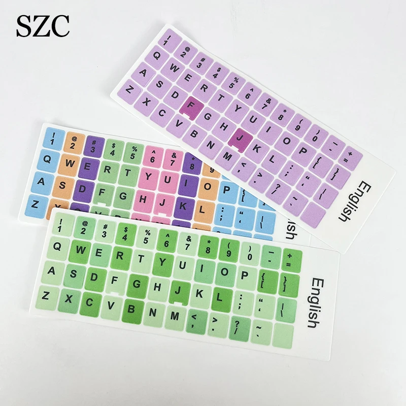 Multi-language Keyboard Stickers Macaron Color Key Sticker Laptop Colorful English Keyboard Sticker Desktop Computer Stickers