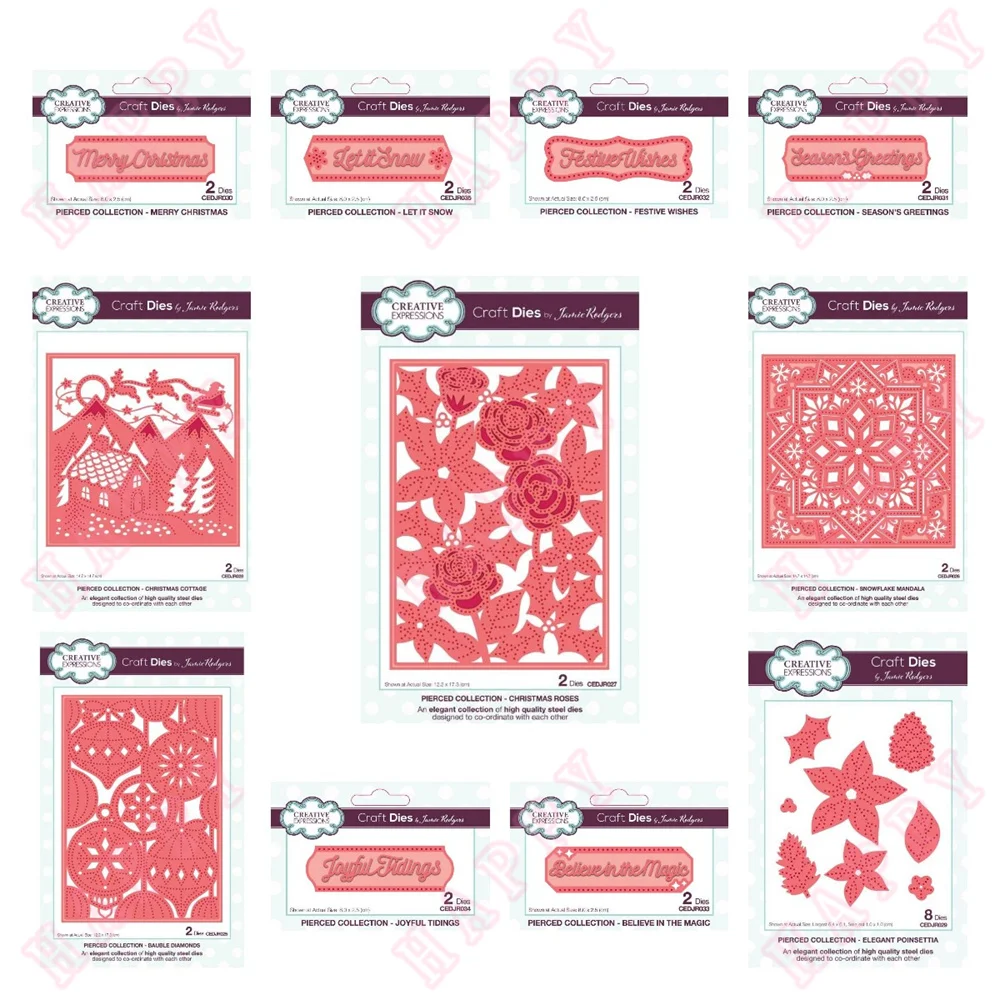 

Christmas Metal Craft Cutting Die Rose Cottage Congratulations Diy Scrapbook Paper Diary Decoration Card Handmade Embossing 2022