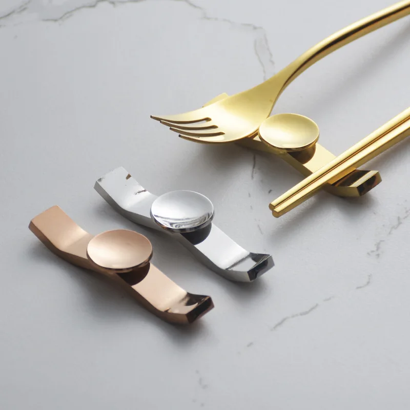 Gold Sliver Chopstick Rest Spoon Rest 304 Stainless Steel Table Cutlery Rack Chopstick Holder Dinning Room Hotel Tableware