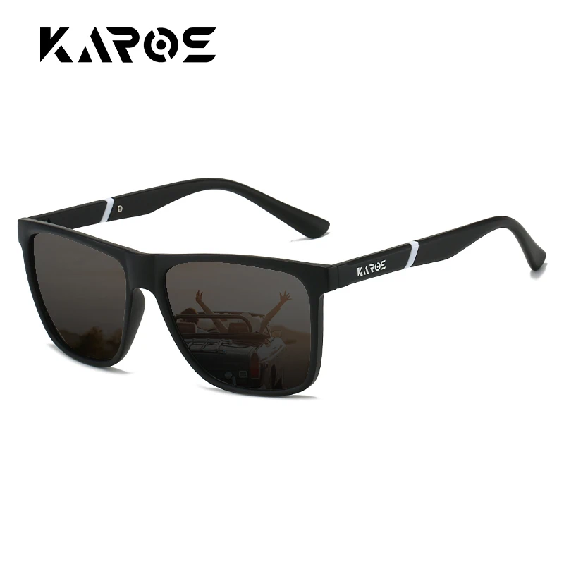 

KAROS Square Polarized Sunglasses TAC Lens PC Frame UV400 Protection Retro Style for Men Women Fashion