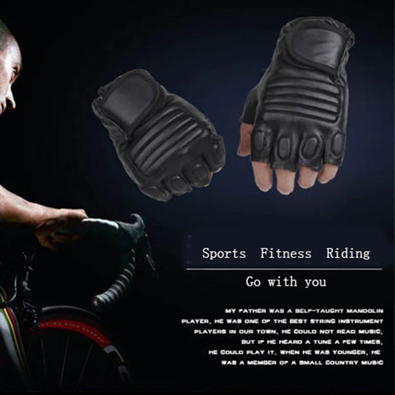 Summer Motorcycle Gloves Half Finger Pu Leather Motorcyclist Gloves ATV MTB Cycling Gloves Anti-fall Palm Guard Moto Moto Verano