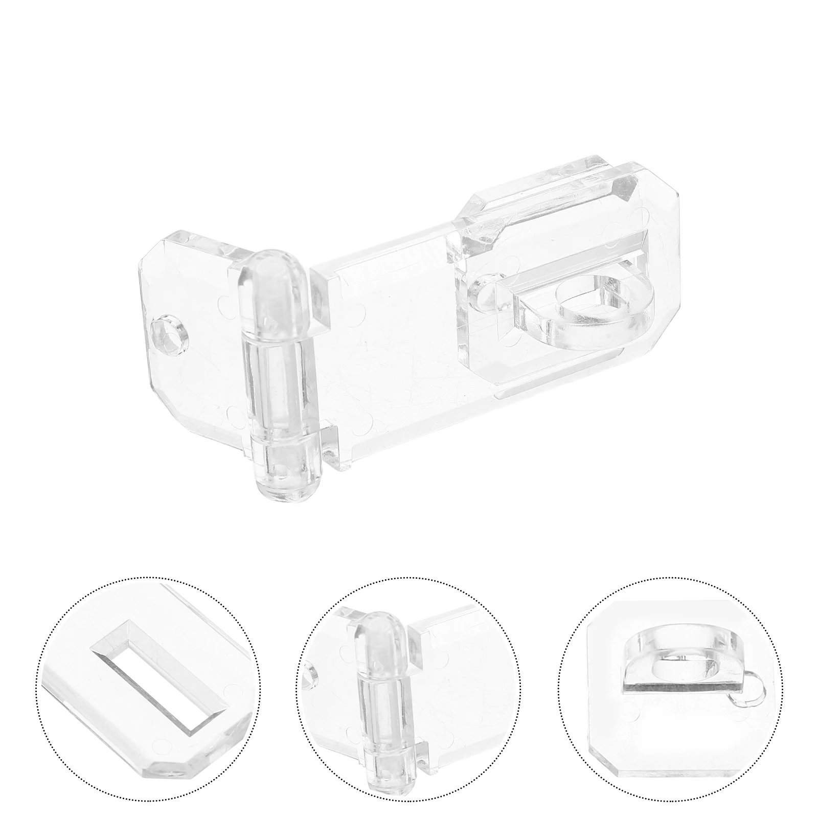

6pcs Clear Acrylic Cabinet Lock Hasp Snap Door Latch Transparent Box Hinge Display Case Lightweight Scratch Resistant