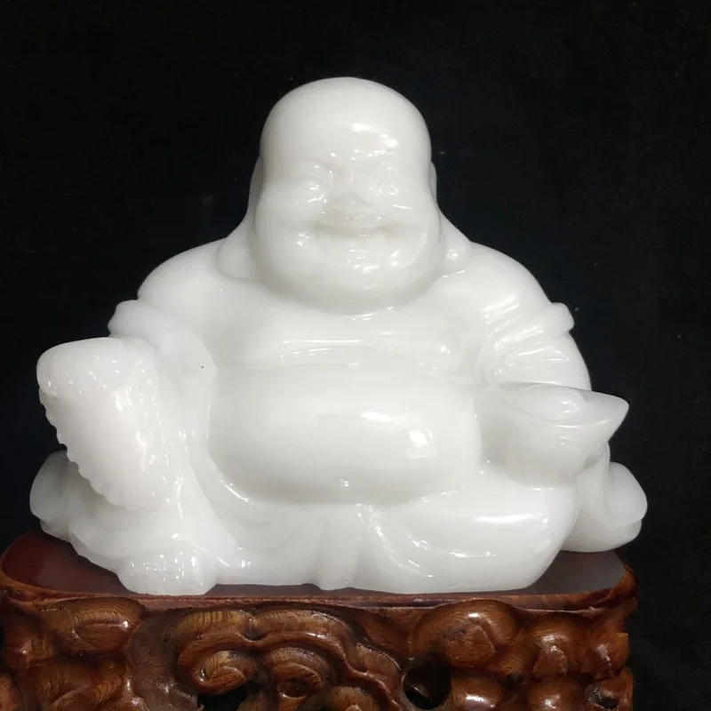 Afghan white jade Buddha crafts, standing Buddha, sitting Buddha, home and hotel decorative jade Buddha ornaments