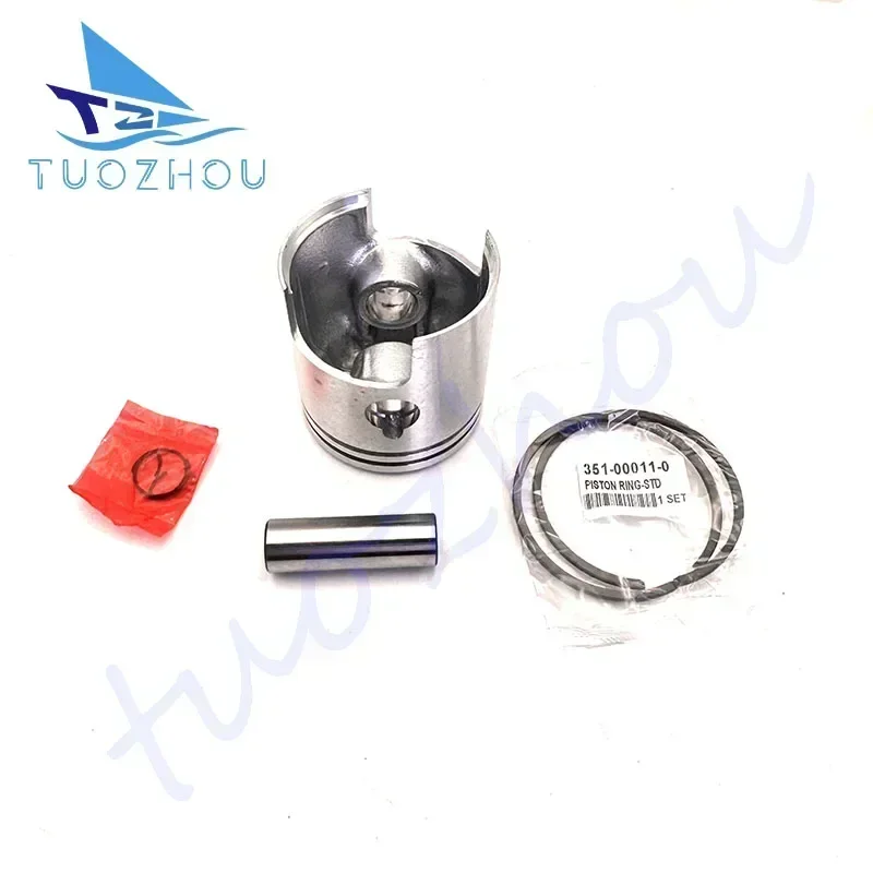 Juego de pistones 351-00001 y juego de aros 351-00011-0 para motor fueraborda Tohatsu Nissan M NS 9.9HP 15HP 351-00001-1