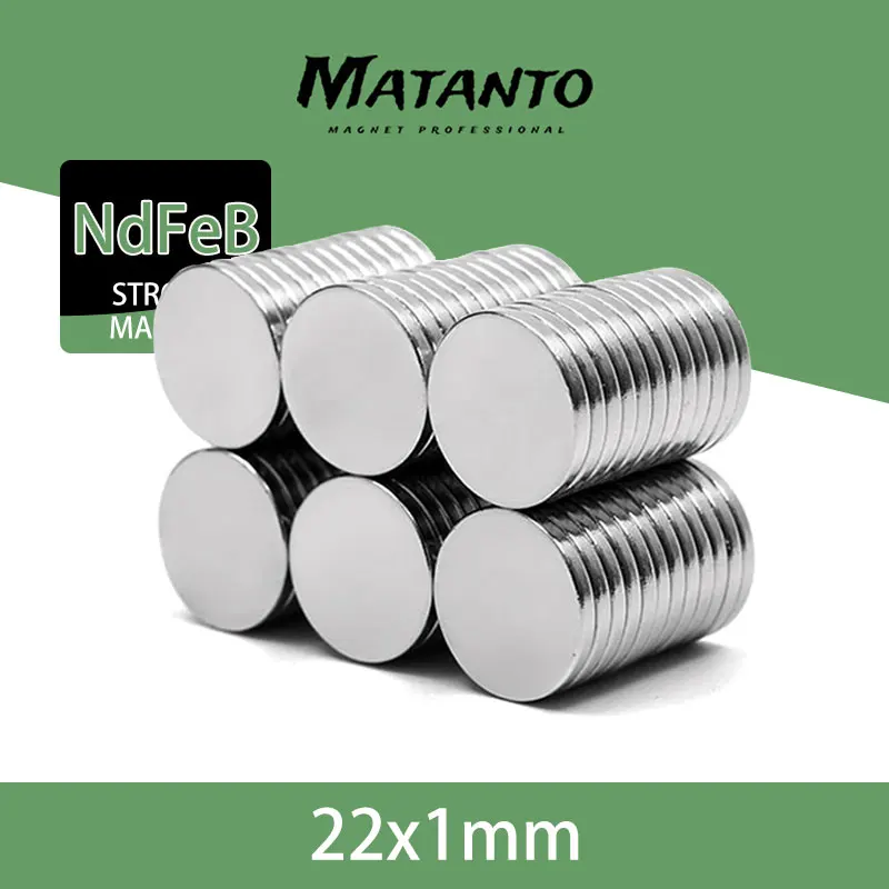 5/10/20/50/100/150PCS 22x1 mm Round Powerful Strong Magnetic Magnets N35 Cylinder Neodymium Magnets 22x1mm Permanent Magnet 22*1