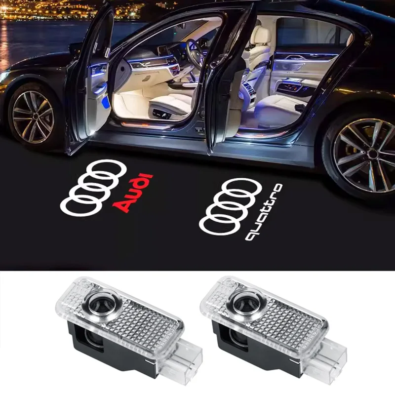 2/4P Car Door Welcome Light Led HD Projector Lamp For Audi A3 A4 B8 8P 8V A6 C7 A5 Q5 B7 B6 B9 SLINE QUTTRO RS Q3 Q7 S3 S4 S5 S6