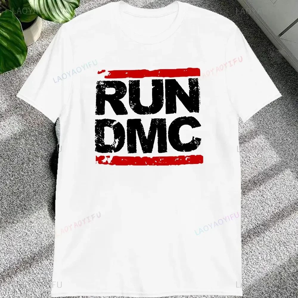 Vintage Run Dmc Hip Hop Rock Muisc Printed Graphic Male Tshirts Short Sleeve Streetwear Loose Women T-shirt Casual Fashion Tees