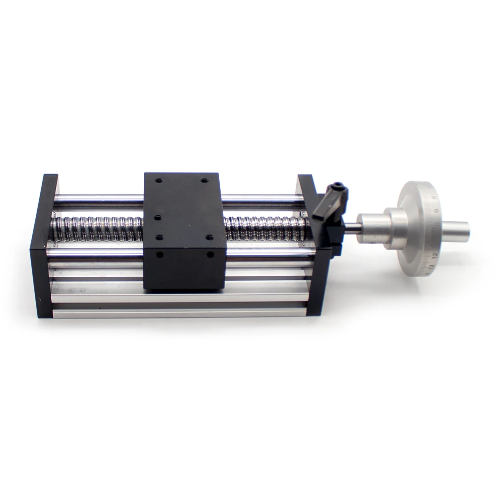 Ball Screw Linear Guideway Slide Table Motion Module Manual Displacement Slide Stroke 100MM With Precision Laser Scale Handwheel