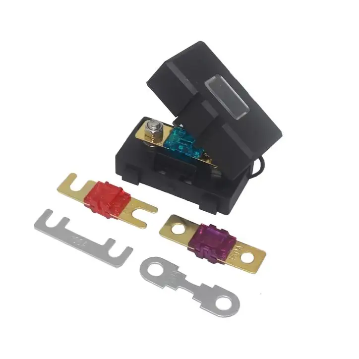 【1Set】ANS  Fork Plug Fuse 20A 30A 40A 50A 60A 70A 80A 90A 100A 150A 200A Bolt fixed insurance film + ANS-8 Safety plate base