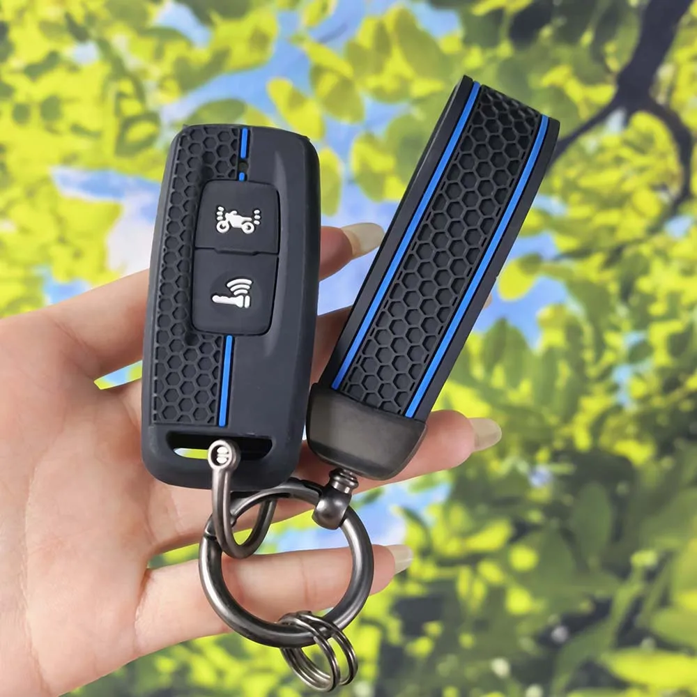 Anti‑Scratch Silicone Key Case With Key Chain for Honda ADV150 PCX125 Wrench350 PCX160 VISION SH350 Motorcycle Key Accessory