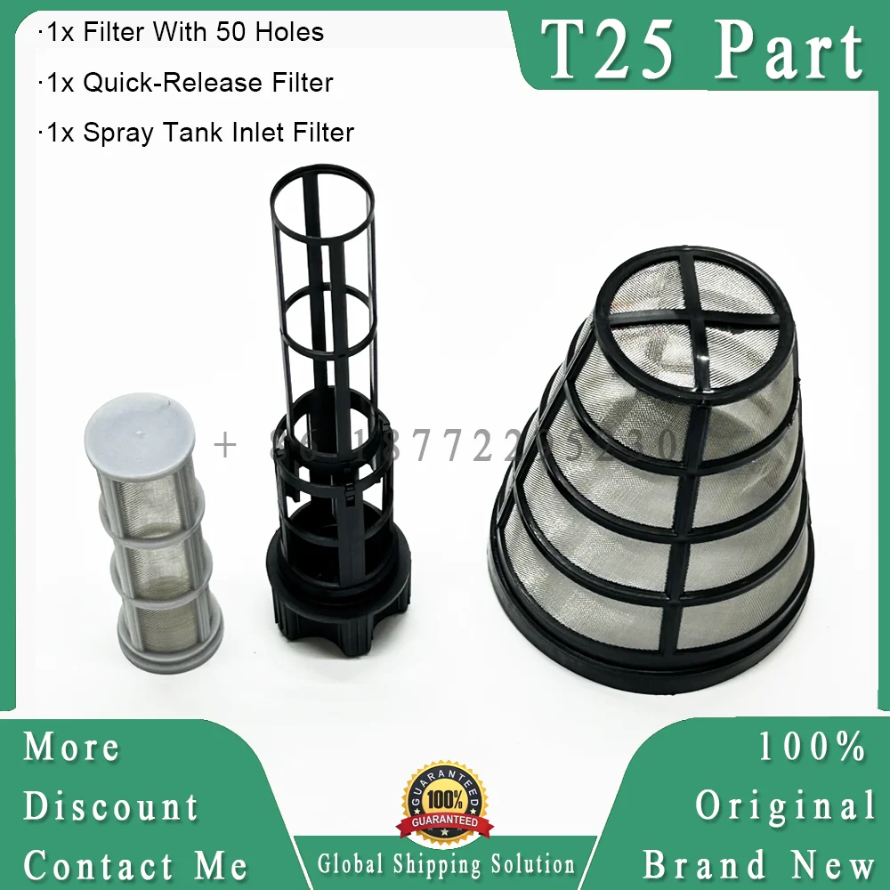 T25 suku cadang Filter tangki air asli, 3 buah Set untuk Dji T20P/T25/T40/T50 suku cadang perbaikan Aksesori Drone pertanian