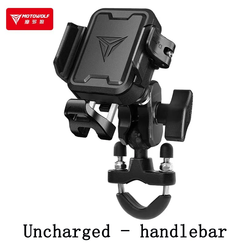 MOTOWOLF Motorrijden Schokabsorberende telefoonhouder Type-c Oplader Verstelbare anti-diefstal Quick Release Navigatiebeugel