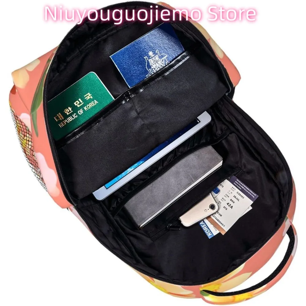 Leuke Grappige Bloem Lichtgewicht Laptop Rugzak Lichtgewicht Multifunctioneel Reizen Casual Dagrugzak Unisex College Rugzakken voor Mannen Wo