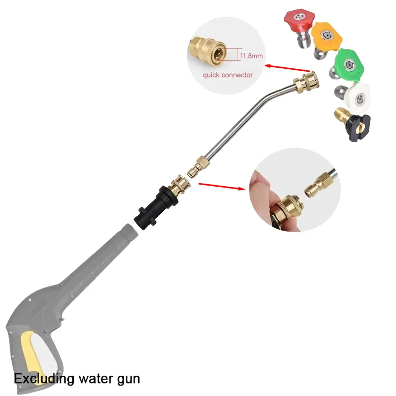 Pressure Washer 5 Color Nozzle Tips Set + Extension Wand, Car Wash & Patio Cleaner Fit K Series