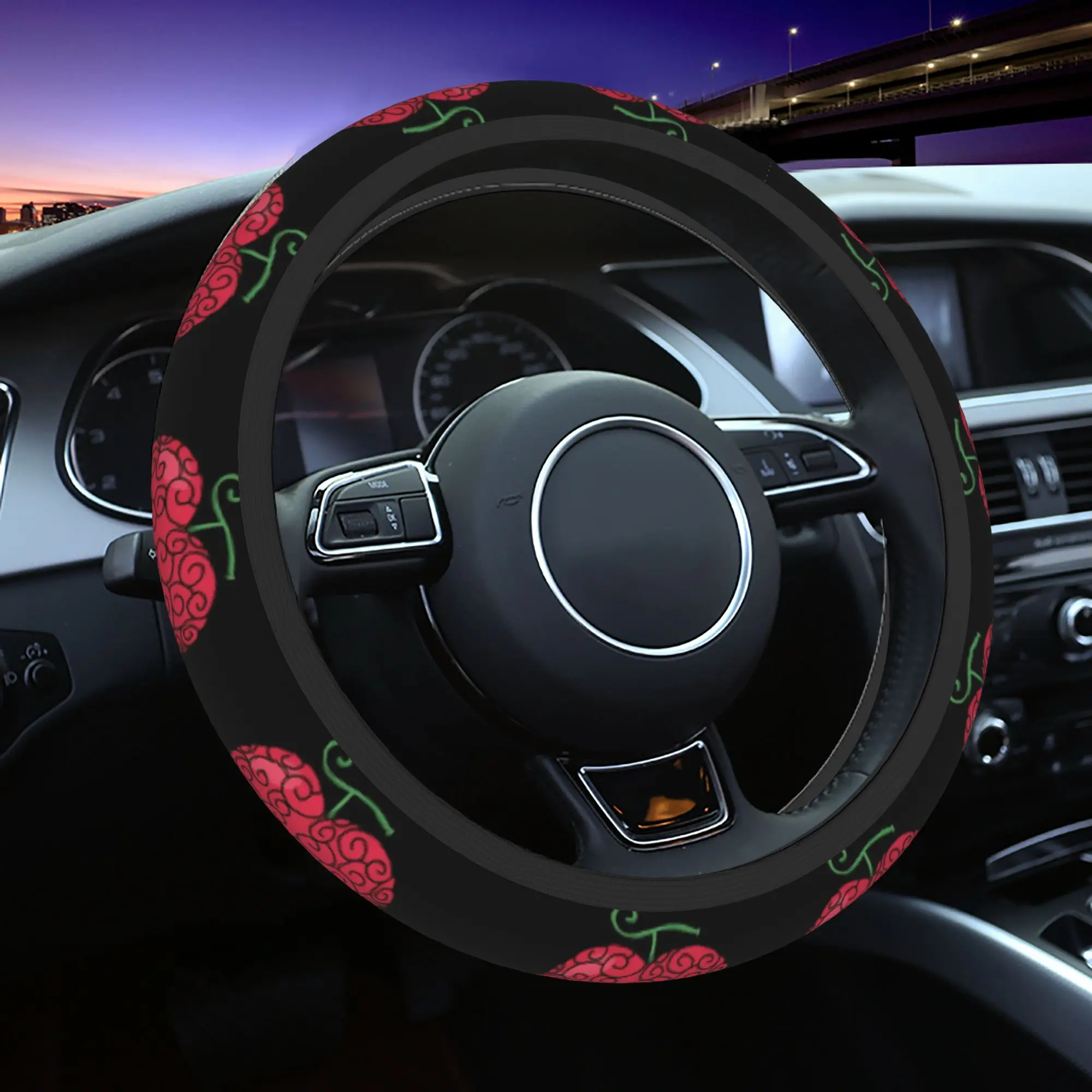 

Чехол на руль автомобиля Op Op Devil Fruit, цельный, плетеный, для украшения руля, подходящий аксессуар для автомобиля.