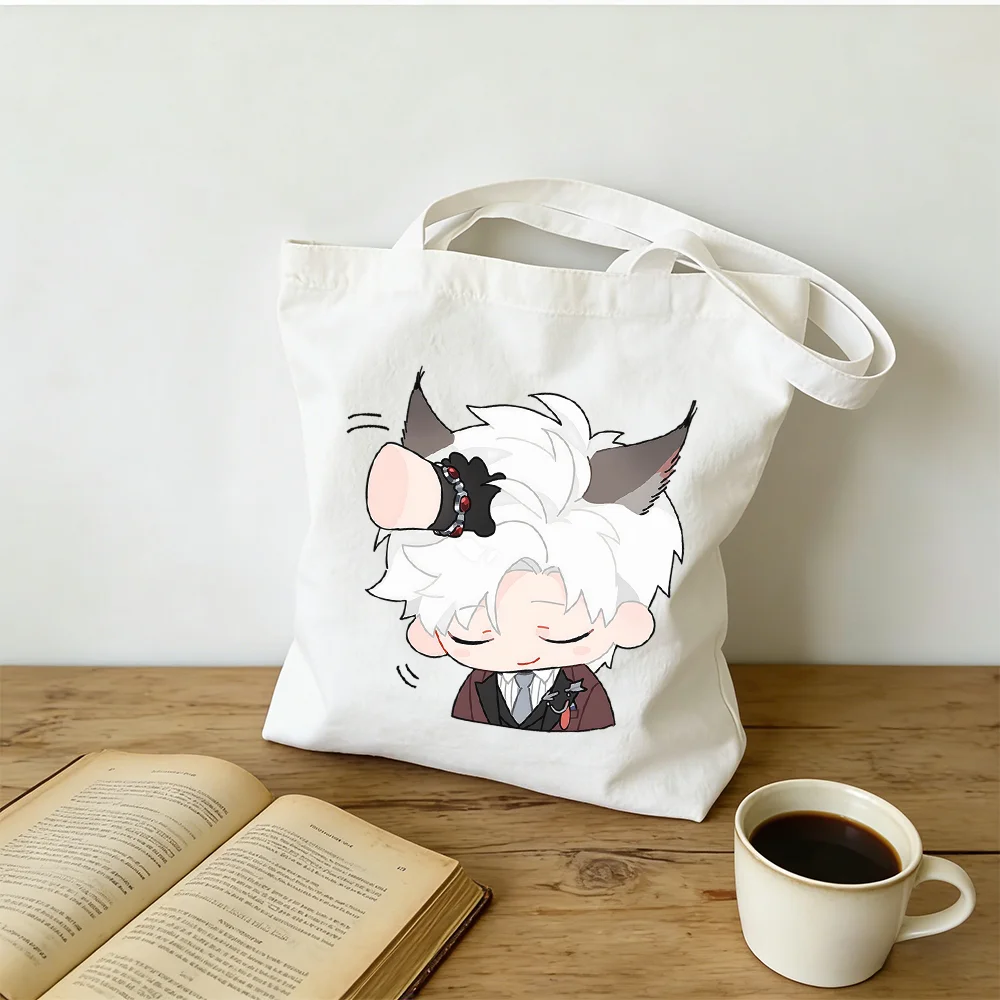 

Love and Deepspace Sylus Cat-themed Canvas Bag 30x35/35x40CM Anime Cosplay Qinche Single Shoulder Handbag Gift for Friends Fans