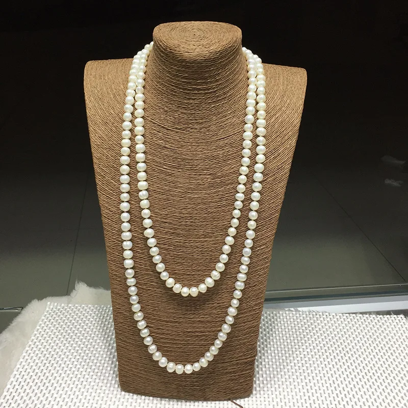 long Rare Large Huge AAA 10-11MM White South Sea thread AKOYA Pearl Necklace 18inch