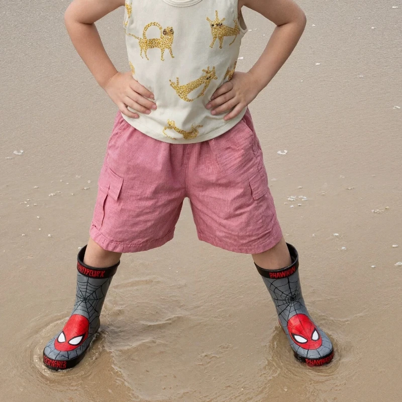 

Новые детские сапоги с рисунком Диснея «Человек-паук», студенческие непромокаемые сапоги, детская модная обувь