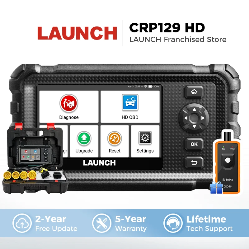 

LAUNCH CRP129 HD сверхмощный сканер для грузовиков, полная система дизельного сканирования, глобальная версия, 24 В, диагностический инструмент для грузовиков