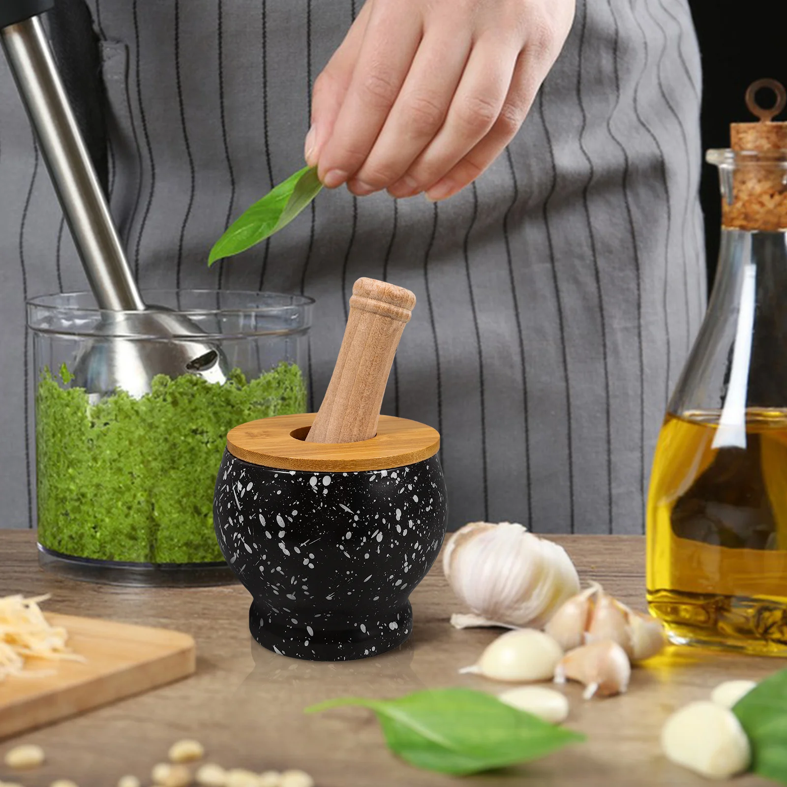 

1 set 1 Set Ceramic Grinding Bowl Pestle Kit For Kitchen Spices Seasoning Pills Medicine Pot Ergonomic Design Easy