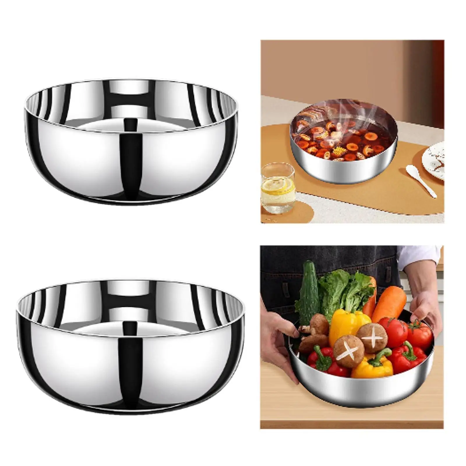 Stainless Steel Basin Kitchen Gadget Washing Basin for Rice Barley Storing