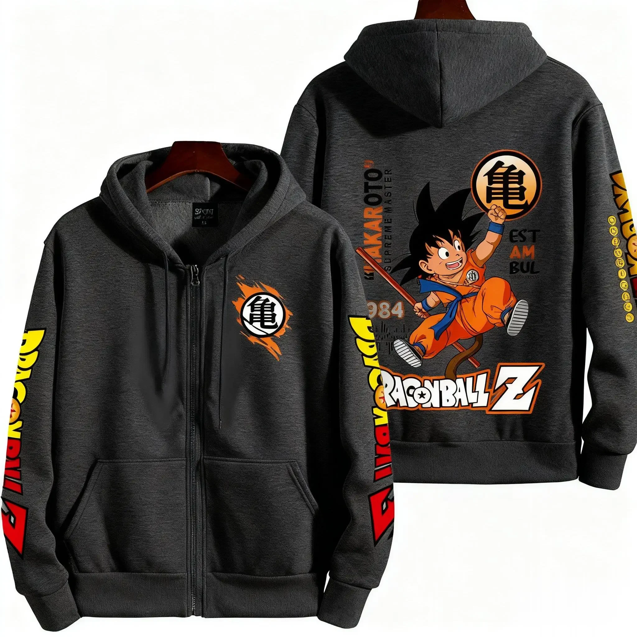Nuovo unisex Dragon Ball Goku Anime cerniera felpa con cappuccio uomo donna oversize casual streetwear felpa giacca autunno Y2k top