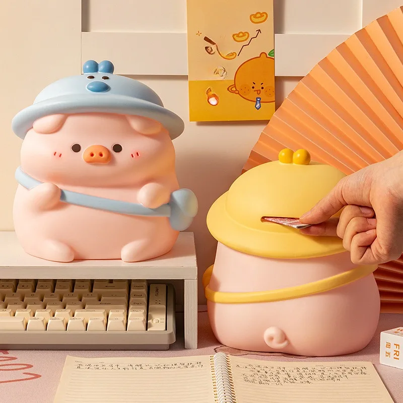 Creative animal shaped piggy bank with adhesive and anti drop function, large capacity for storing and receiving gifts