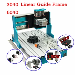 LY CNC-Graviermaschinenrahmen 3040L 6040L Linearführung 3-Achsen 4-Achsen-Holzfräser für DIY Gravur Bohren Fräsmaschine