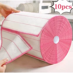 Anti-Oil Cotton Dish Towel Super Absorbent Reusable Kitchen Cleaning Cloth Non-woven Microfiber Daily Kitchen Accessories