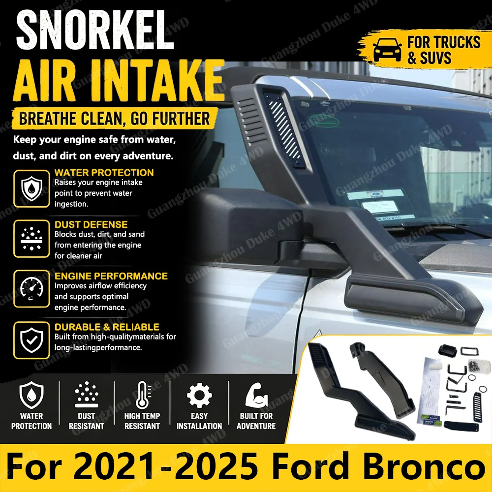 Snorkel para Auto, Toma de Aire para Ford Bronco 2021-2025, Kit de Snorkel Todoterreno, Toma de Aire Elevada, Accesorios Exteriores para Ram 4x4