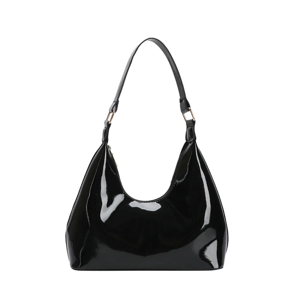 

Trendy Glossy Retro Shoulder Bags New Design PU Leather Luxury Armpit Bag Temperament French Style Women's Handbag Lady
