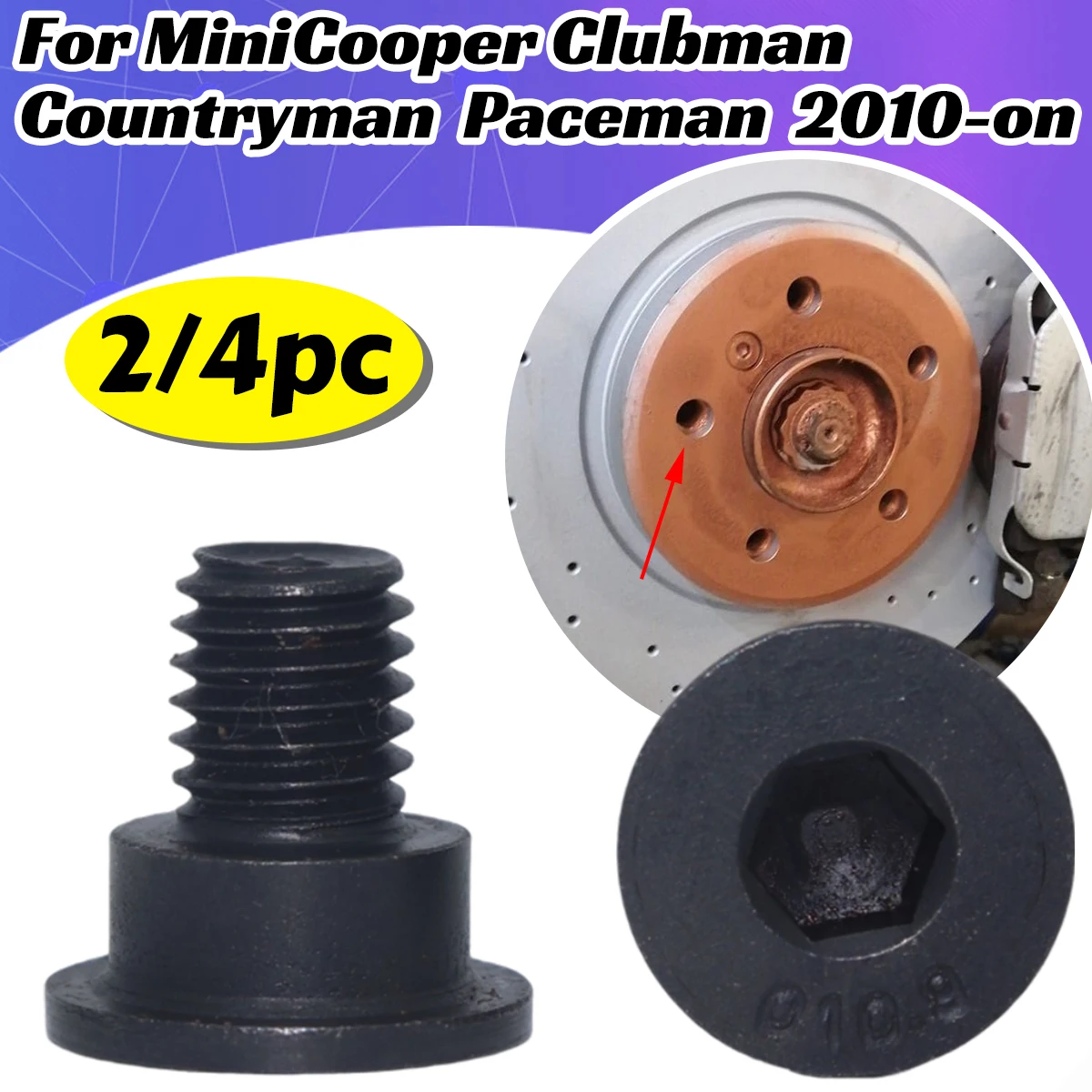 For Mini Cooper Clubman Countryman Paceman 2010-  Brake Disc Retaining Screws M8X14 Rotor Hex Mount Countersunk Bolt Spare Parts