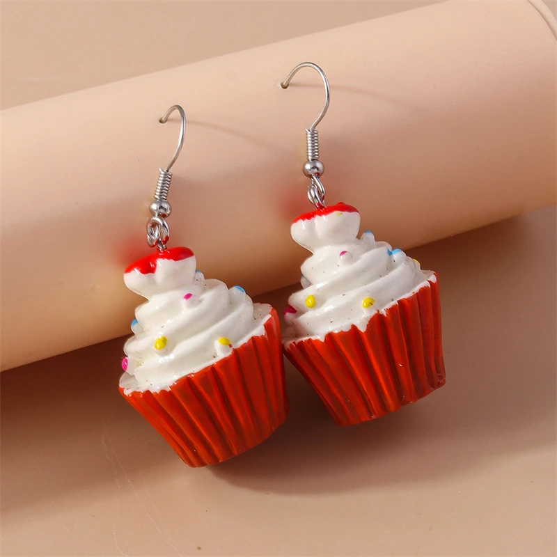 Süße Lebensmittel-Kuchen-Tropfenohrringe für Frauen und Mädchen, Party, Urlaub, Schmuck, Geschenke – Detail 5