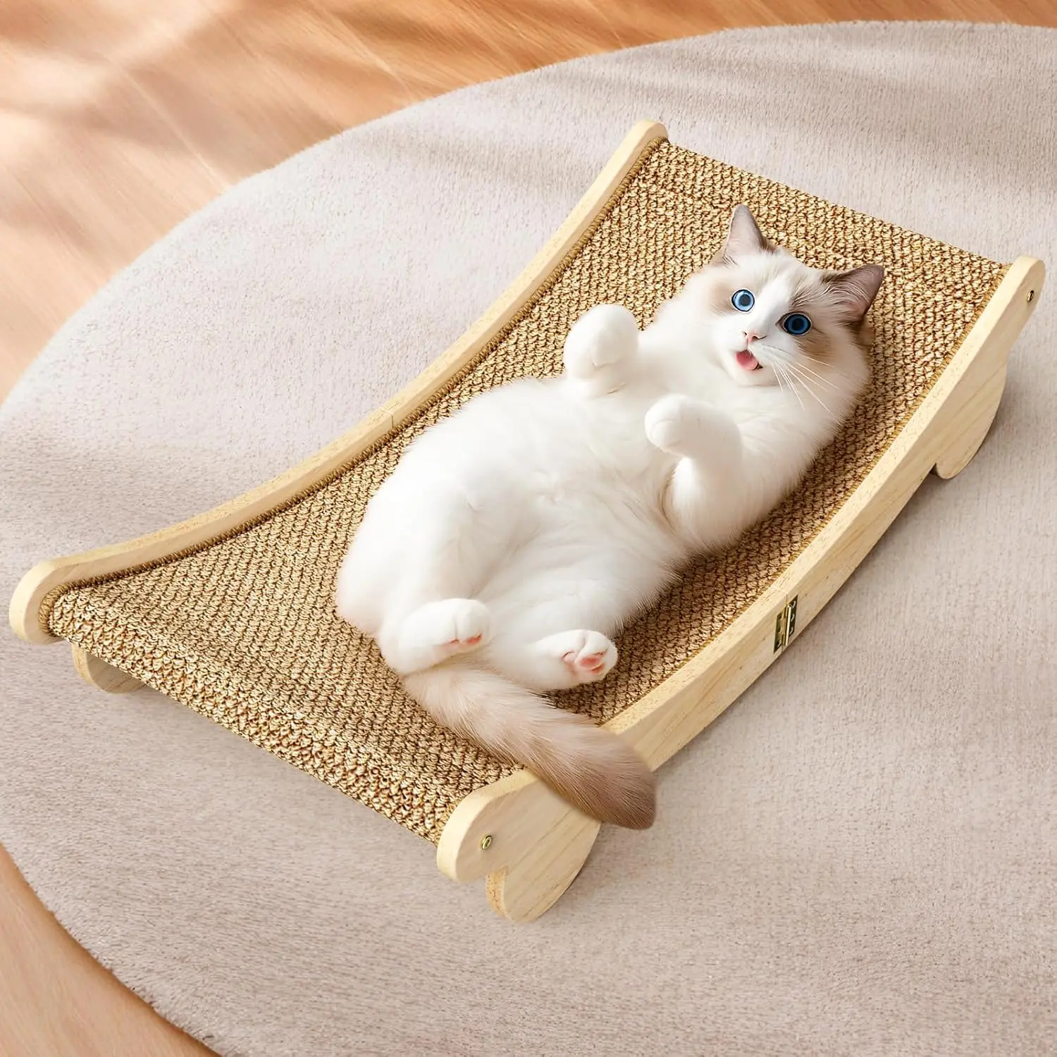 

Extra Large Cat Scratcher: 31.5 inch Cat Scratch Pad&Bed Lounge for Indoor Cats - Modern Cats Furniture for Scratching a