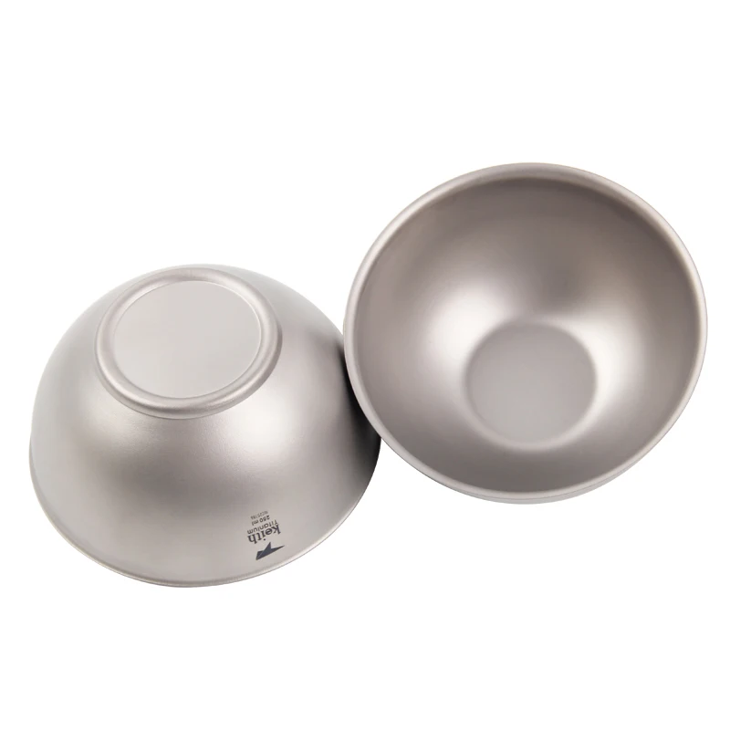 كيث وعاء أرز تيتانيوم 250 مل وعاء حساء جدار مزدوج مضاد للحرق للجراثيم للنزهات الخارجية والتخييم أواني الطعام #4